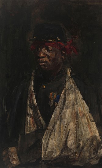 Portrait of a Wounded KNIL Soldier, 1882. Creator: Isaac Lazerus Israels.