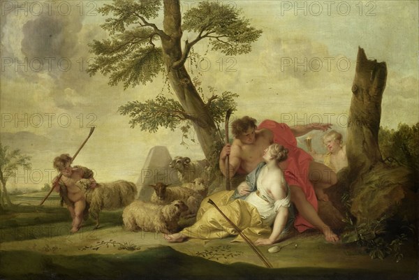 Paris and Oenone, 1737. Creator: Jacob de Wit.