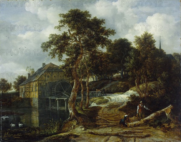 Landscape with watermill, 1661. Creator: Jacob van Ruisdael.