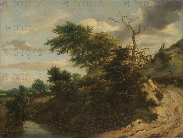 Sandy Track in the Dunes, c.1650-c.1655. Creator: Jacob van Ruisdael.