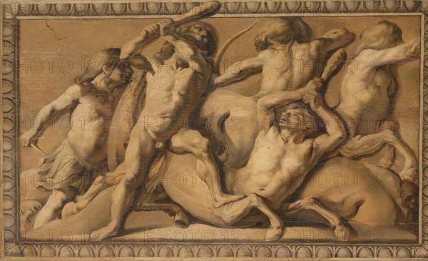 Hercules Slays the Centaurs (Jupiter Defeating the Centaurs), 1645-1650. Creator: Jacob van Campen.