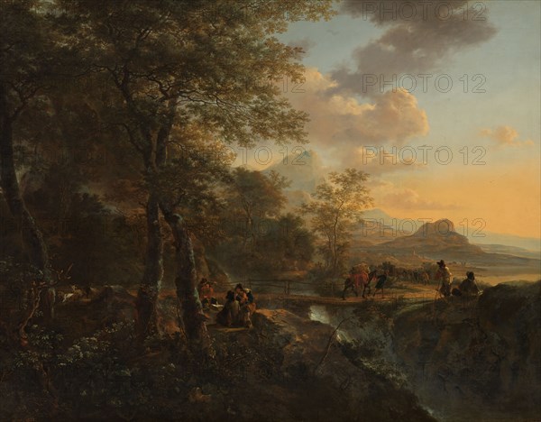 Italian Landscape with a Draughtsman, c.1650-1652. Creator: Jan Dirksz Both.