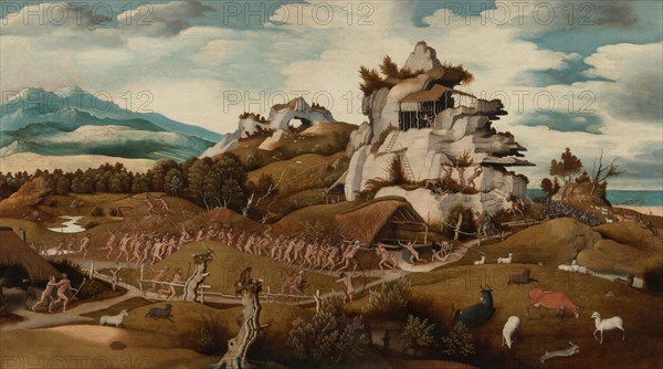 Landscape with an Episode from the Conquest of America, c.1535. Creator: Jan Mostaert.