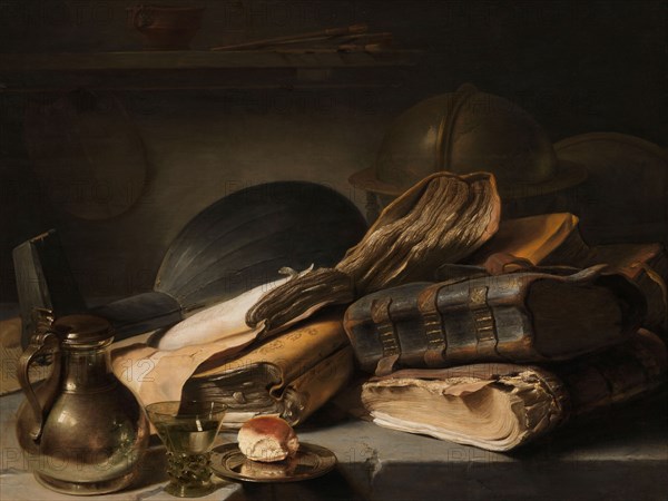 Still Life with Books, c.1627-c.1628. Creator: Jan Lievens.