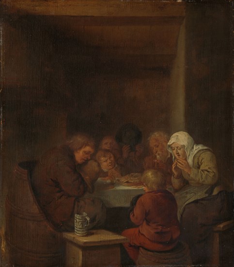 Saying Grace, c.1653-1668. Creator: Jan Miense Molenaer.