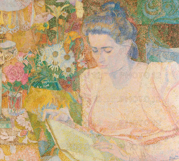 Portrait of Mrs Marie Jeannette de Lange, 1900. Creator: Jan Toorop.