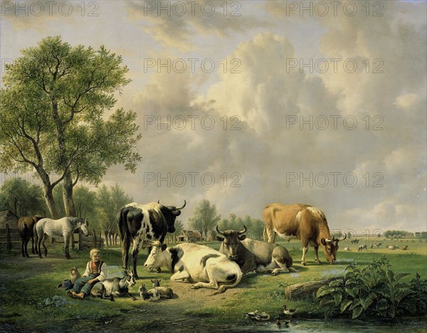 Meadow with Animals, 1820-1837. Creator: Jan van Ravenswaay.