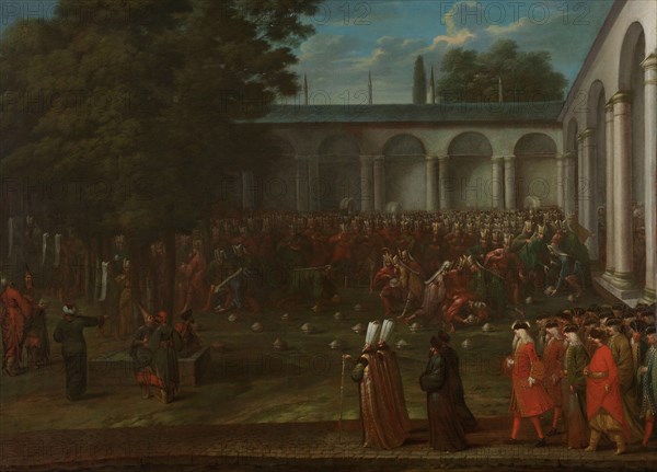 Cornelis Calkoen on his Way to his Audience with Sultan Ahmed III, c.1727-c.1730. Creator: Jean Baptiste Vanmour.