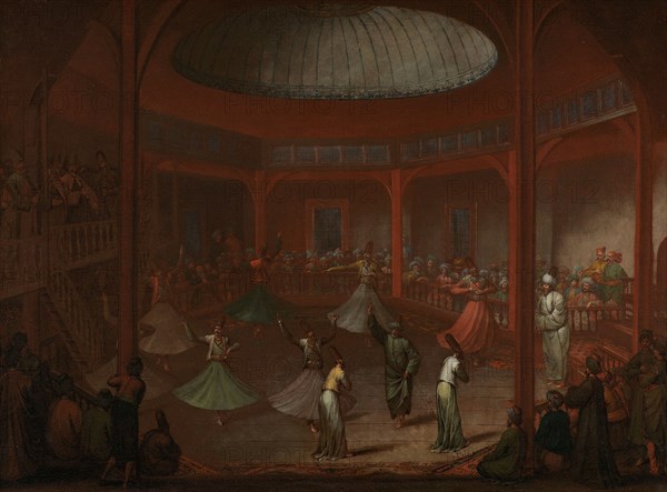 Whirling Dervishes, c.1720-c.1737. Creator: Jean Baptiste Vanmour.