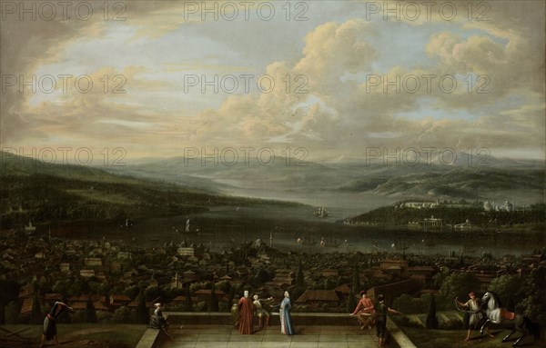 View of Istanbul from the Dutch Embassy at Pera, c.1720-c.1737. Creator: Jean Baptiste Vanmour.