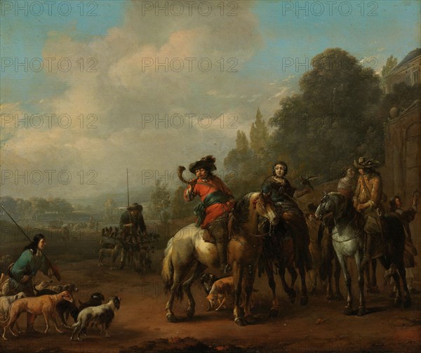 The Return from the Hunt, 1650-1674. Creator: Johannes Lingelbach.