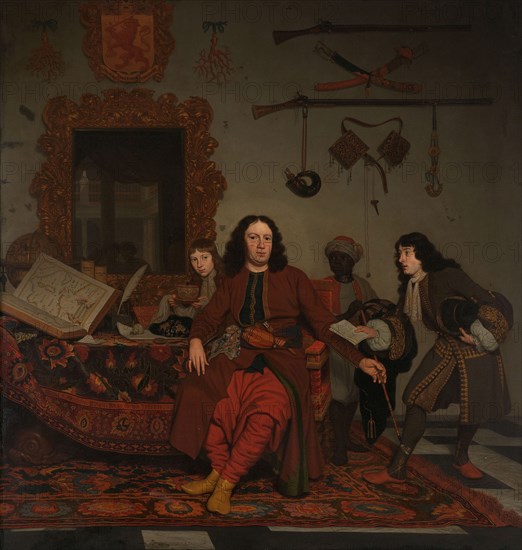 Thomas Hees and his Servant Thomas and Nephews Jan and Andries Hees, 1687. Creator: Michiel van Musscher.