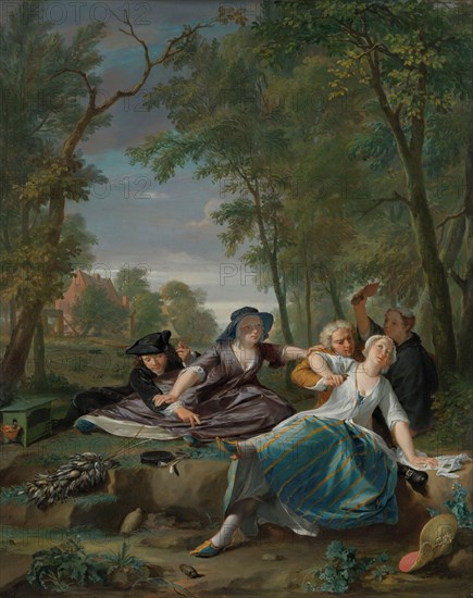 The birdwatchers, c.1744. Creator: Nicolaas Verkolje.