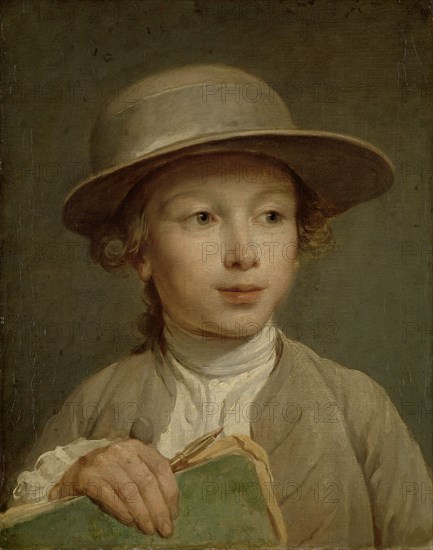 Boy with a Drawing Book, c.1772. Creator: Nicolas Bernard Lepicie.