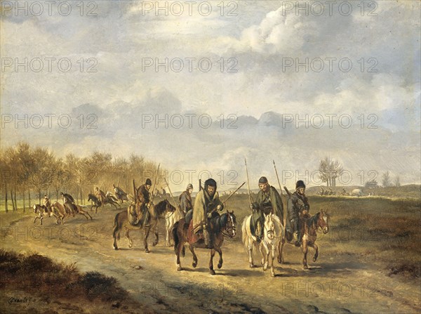 Cossacks on a country Road near Bergen in North Holland, 1813, 1813-1815. Creator: Pieter Gerardus van Os.