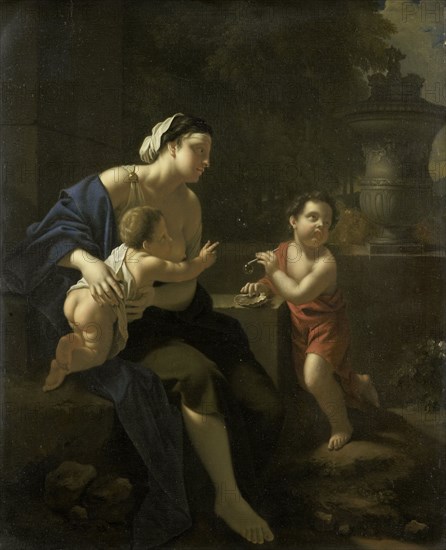 Blowing Bubbles, 1700-1722. Creator: Pieter van der Werff.