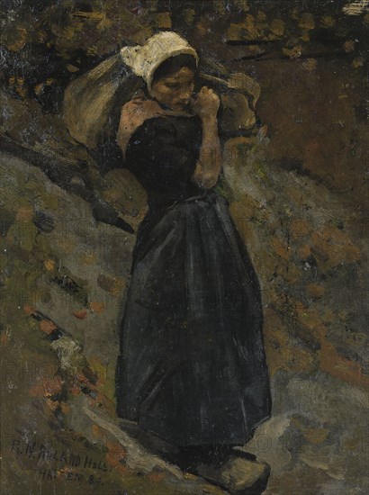 A Peasant Woman carrying a Sack, 1889. Creator: Richard Roland Holst.