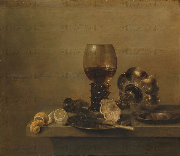 Still Life with a Broken Glass, 1642. Creator: Willem Claesz Heda.