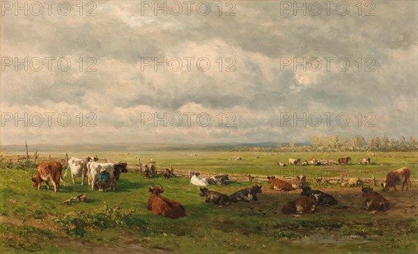 Meadow Landscape with Cattle, c.1880. Creator: Willem Roelofs.