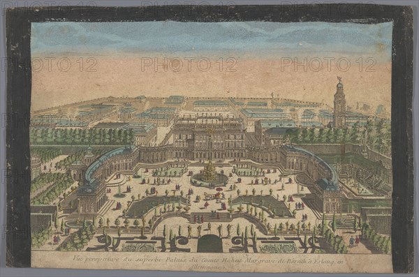 View of the palace of the Margrave of Bayreuth at Erlang, 1700-1799. Creator: Unknown.