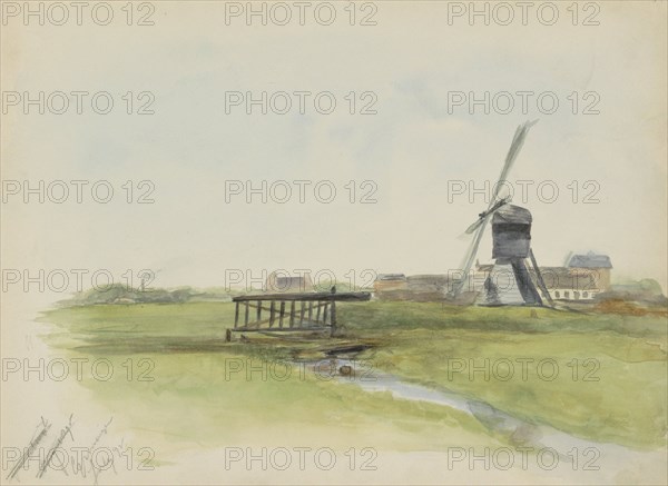 Landscape with windmill near Groningen, 1895. Creator: Christiaan Huidekoper.