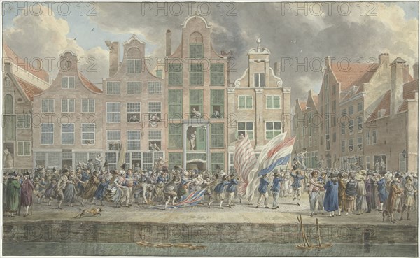 Anti-English demonstration in Rotterdam, March 2, 1781, 1781. Creator: Dirk Langendijk.