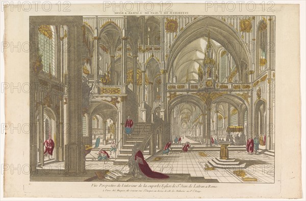 View of the interior of the church of Saint John Lateran in Rome, 1735-1805. Creator: Unknown.