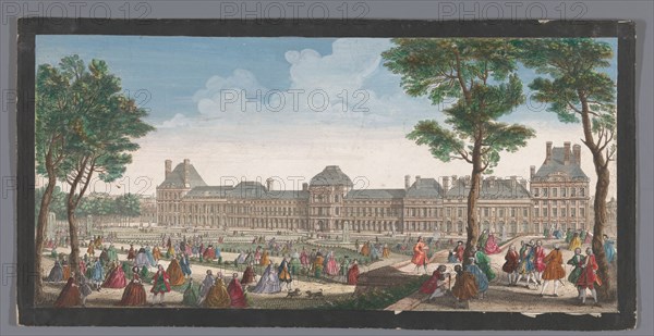 View of the Palais des Tuileries in Paris seen from the Jardin des Tuileries, c.1691-after 1753. Creator: Jacques Rigaud.