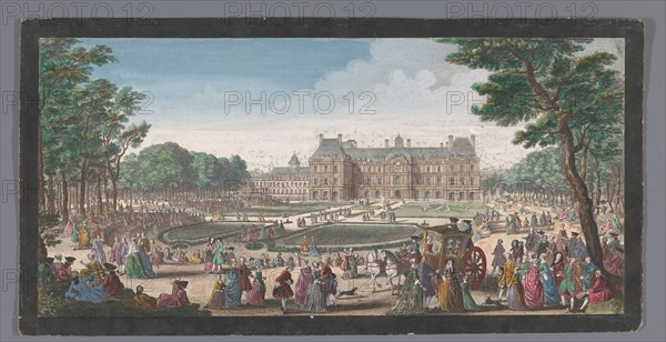 View of the Palais du Luxembourg in Paris seen from the garden, 1729. Creator: Jacques Rigaud.