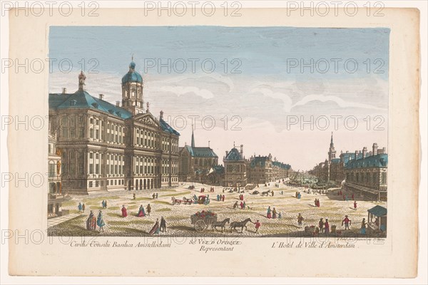 View of the Town Hall and the Dam in Amsterdam, 1745-1775. Creator: Unknown.