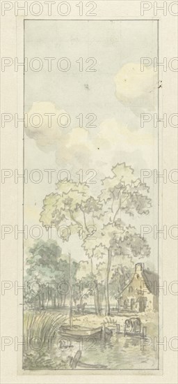 Design for wallpaper painting with a Dutch landscape, c.1752-c.1819. Creator: Juriaan Andriessen.