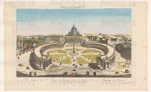 View of St. Peter's Square and St. Peter's Basilica in Vatican City, 1759-c.1796. Creator: Unknown.