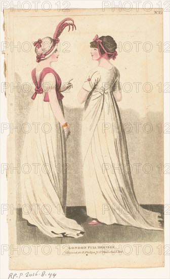 Magazine of Female Fashions of London and Paris. No. 22. London Full Dresses., 1798-1806. Creator: Unknown.