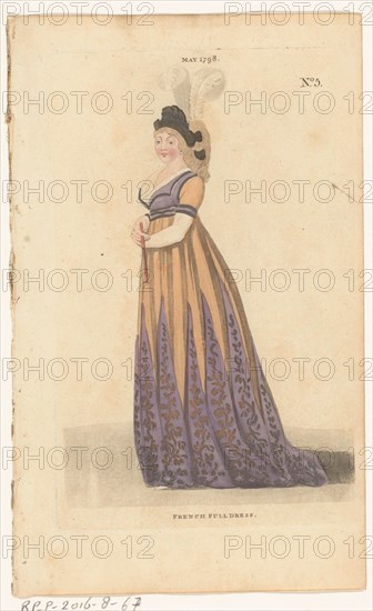 Magazine of Female Fashions of London and Paris, No. 5, May 1798: French Full Dress, 1798. Creator: Unknown.