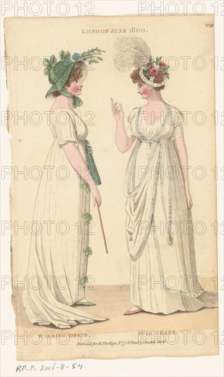 Magazine of Female Fashions of London and Paris, No. 28: London, June 1800: Walking Dress..., 1800. Creator: Unknown.