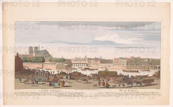 View of the city of Paris seen from the Quai de Miramion, 1749. Creator: Nathaniel Parr.