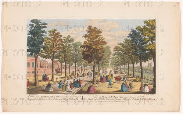 A view of St. James's Park, taken near the stable yard, London, 1751. Creator: James Smith.