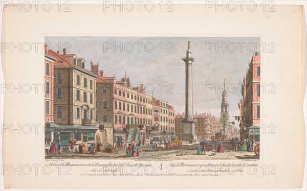 A view of the Monument erected in memory of the dreadfull fire in the year 1666', 1752. Creator: George Bickham III.