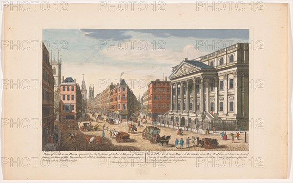 View of the Mansion House in London, 1751. Creator: Thomas Bowles.
