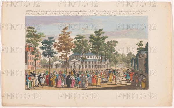 View of the Rotunda in London's Ranelagh Gardens with a masquerade ball on the occasion... 1751. Creator: Fabr. Parr.