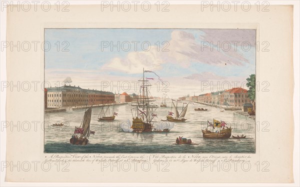 View of the Neva River in Saint Petersburg seen from the west side, 1745-1794. Creator: Anon.