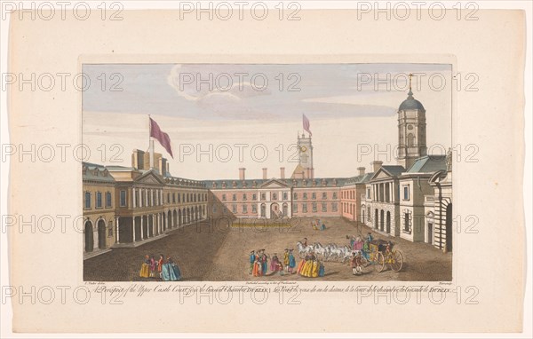 View of the Upper Castle Yard of Dublin Castle, 1752-1753. Creator: Fabr. Parr.