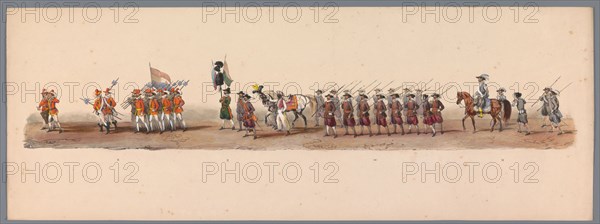 Historical parade at the second centenary of the Utrecht University, 1836 (plate 3), 1837. Creator: Victor Adam.