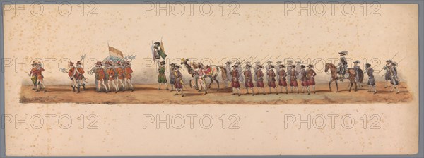 Historical parade at the second centenary of the Utrecht University, 1836 (plate 3), 1837. Creator: Victor Adam.