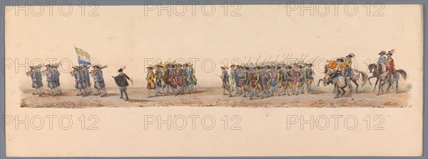 Historical parade at the second centenary of the Utrecht University, 1836 (plate 4), 1837. Creator: Victor Adam.
