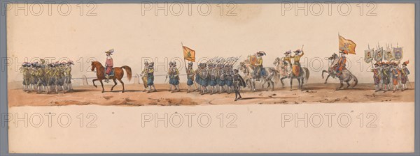 Historical parade at the second centenary of the Utrecht University, 1836 (plate 7), 1837. Creator: Victor Adam.