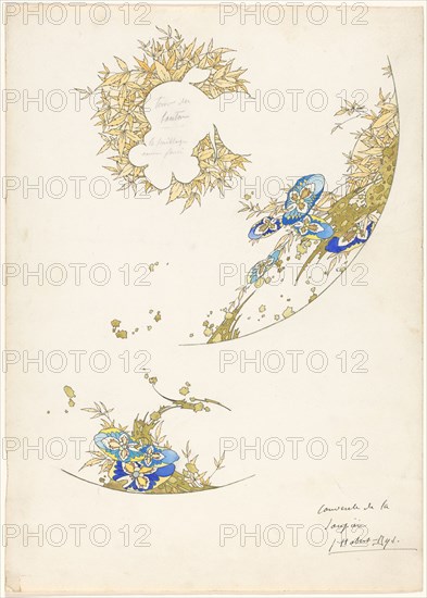 Design for the lid of a soup tureen, part of a porcelain service for Pillivuyt, c.1889. Creator: Jules-Auguste Habert-Dys.