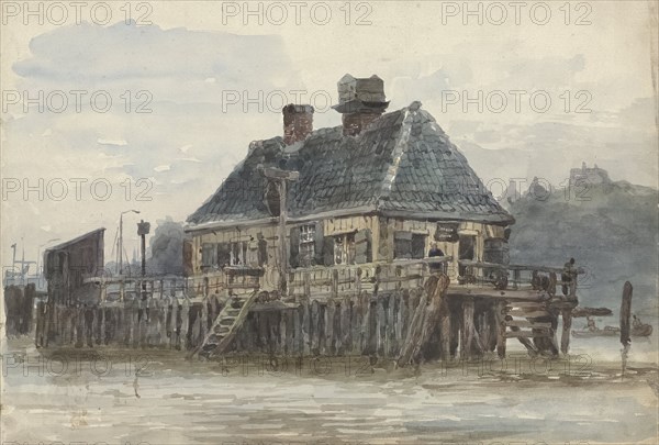 House on a jetty, 1834-1893. Creator: Willem Antonie van Deventer.