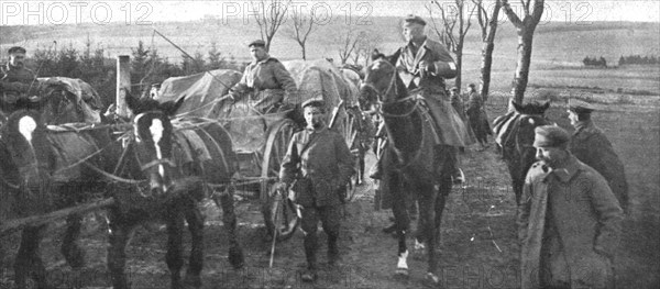 'Ils S'en Vont; Convoi conduit par un officier', 1918. Creator: Unknown.