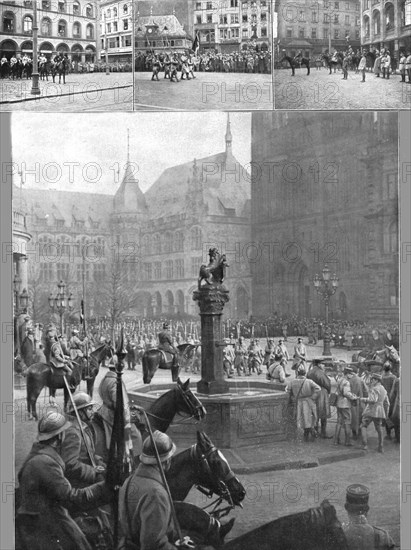 'A Mayence et a Wiesbaden; Nos soldats sur la rive droite du Rhin: les troupes du 33e corps.., 1918. Creator: Unknown.